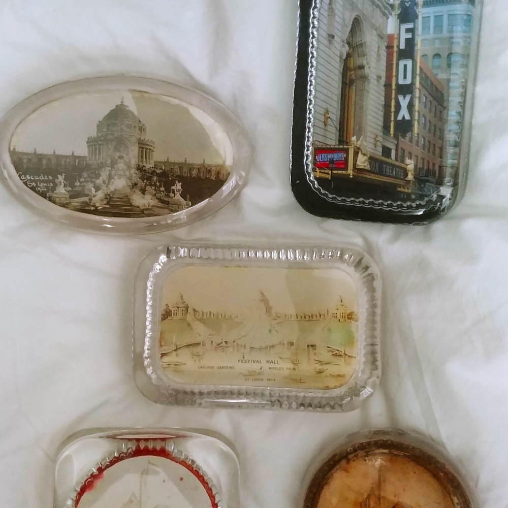 Vintage and antique glass paper weights